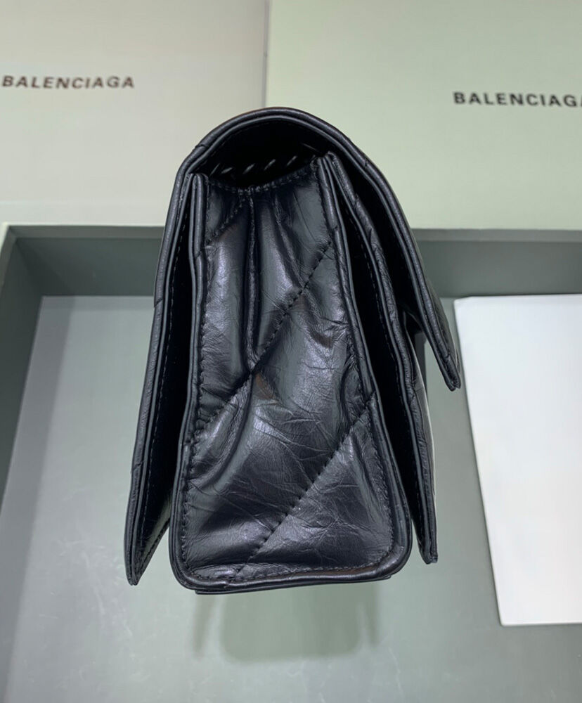 Balenciaga Crush Small Chain Bag Quilted Black