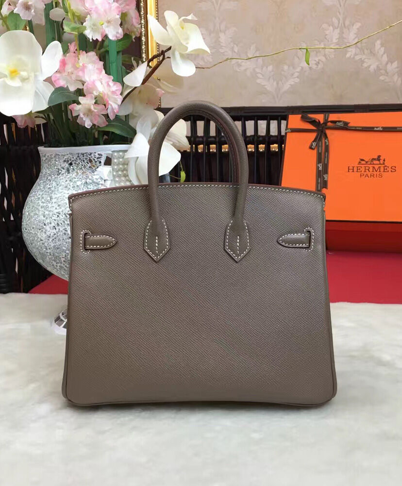 Hermes Birkin 25 Epsom Leather Paon Phw Gray