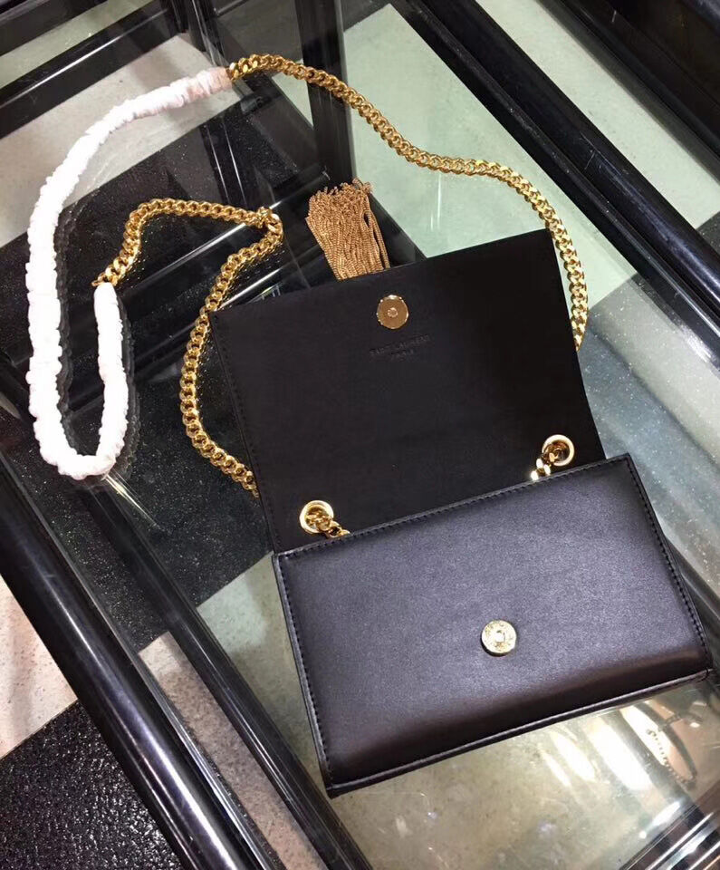 Saint Laurent Kate Monogram Ysl Small Tassel Shoulder Bag Black