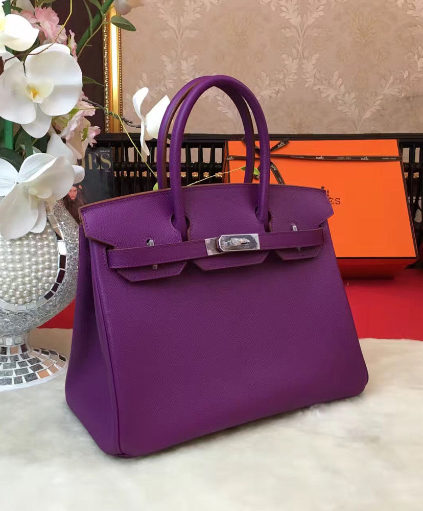 Hermes Birkin 35 Epsom Leather Paon Phw Purple
