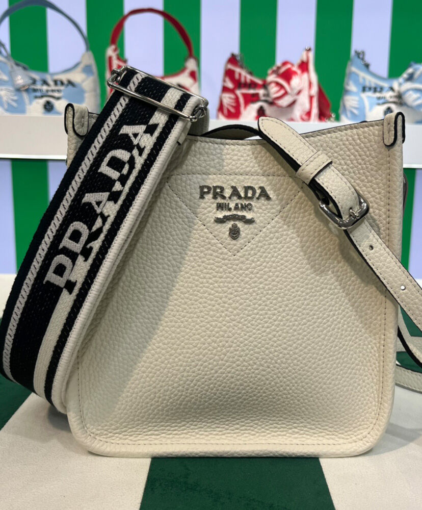 Prada Leather Mini Shoulder Bag 1BH191 Cream