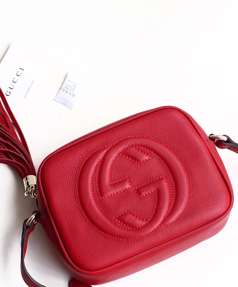 Gucci Soho small leather disco bag 308364 Red