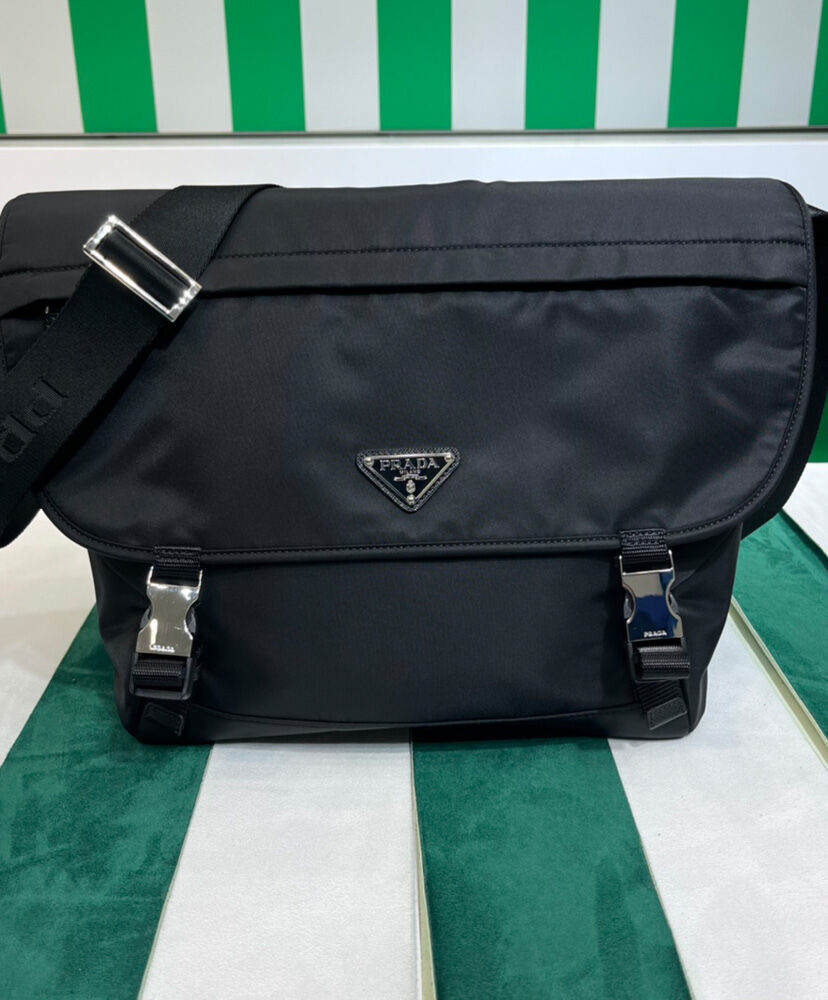 Prada Re-Nylon And Saffiano Shoulder Bag 2VD052 Black