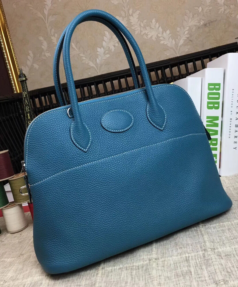 Hermes Bolide 31 Togo Leather Blue