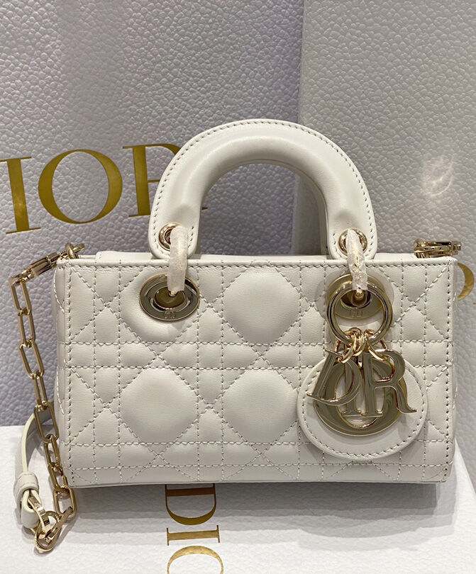 Christian Dior Micro Lady d-Joy Bag Cream