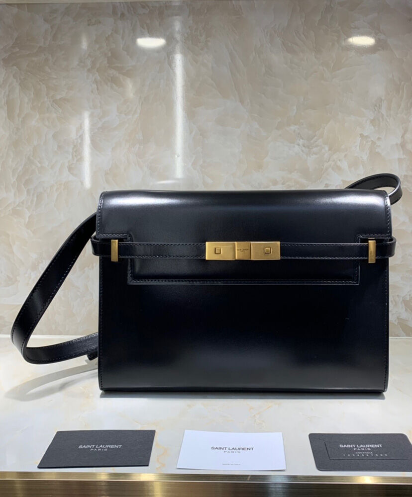 Saint Laurent Manhattan Shoulder Bag In Smooth Leather 579271 Black