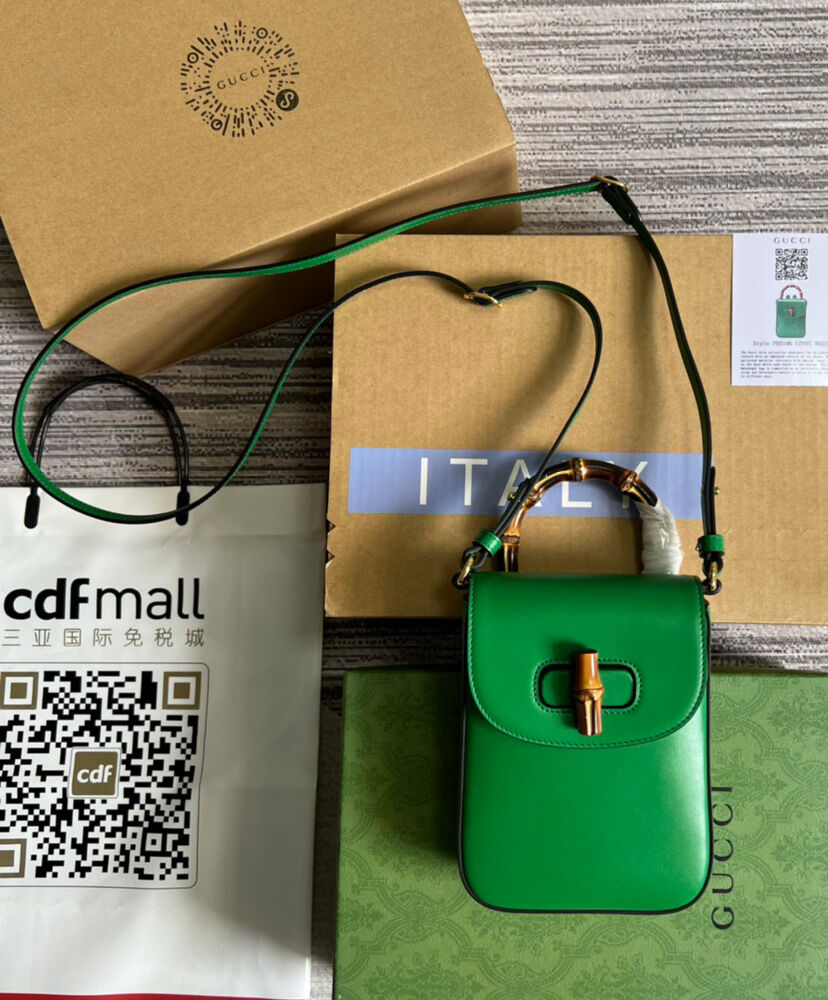 Gucci Bamboo Mini Handbag 702106 Green