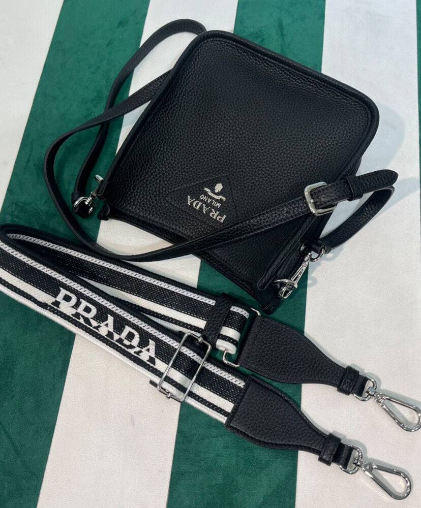 Prada Leather Mini Shoulder Bag 1BH191 Black