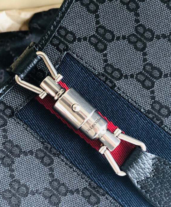 Balenciaga Hacker Small Hobo Bag In Jacquard Canvas Black