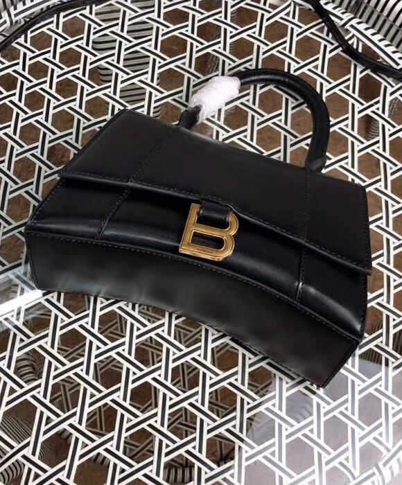 Balenciaga Hourglass Small Top Handle Bag Black