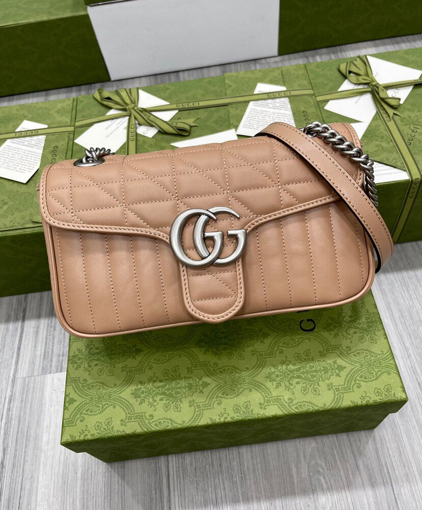 Gucci GG Marmont Small Shoulder Bag 443497 Apricot