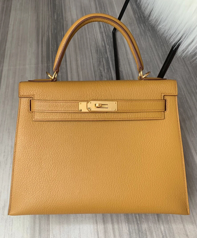 Hermes Kelly Bag 28 Togo Leather Apricot