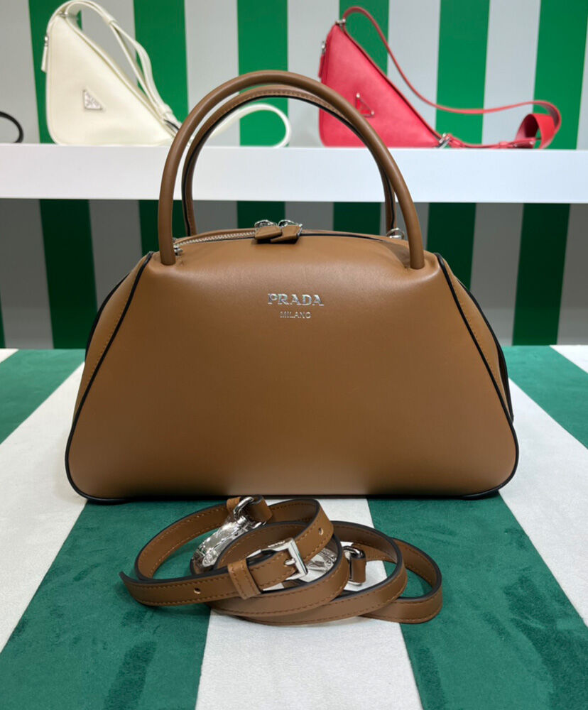 Prada Medium Leather Prada Supernova Handbag 1BA365 Coffee