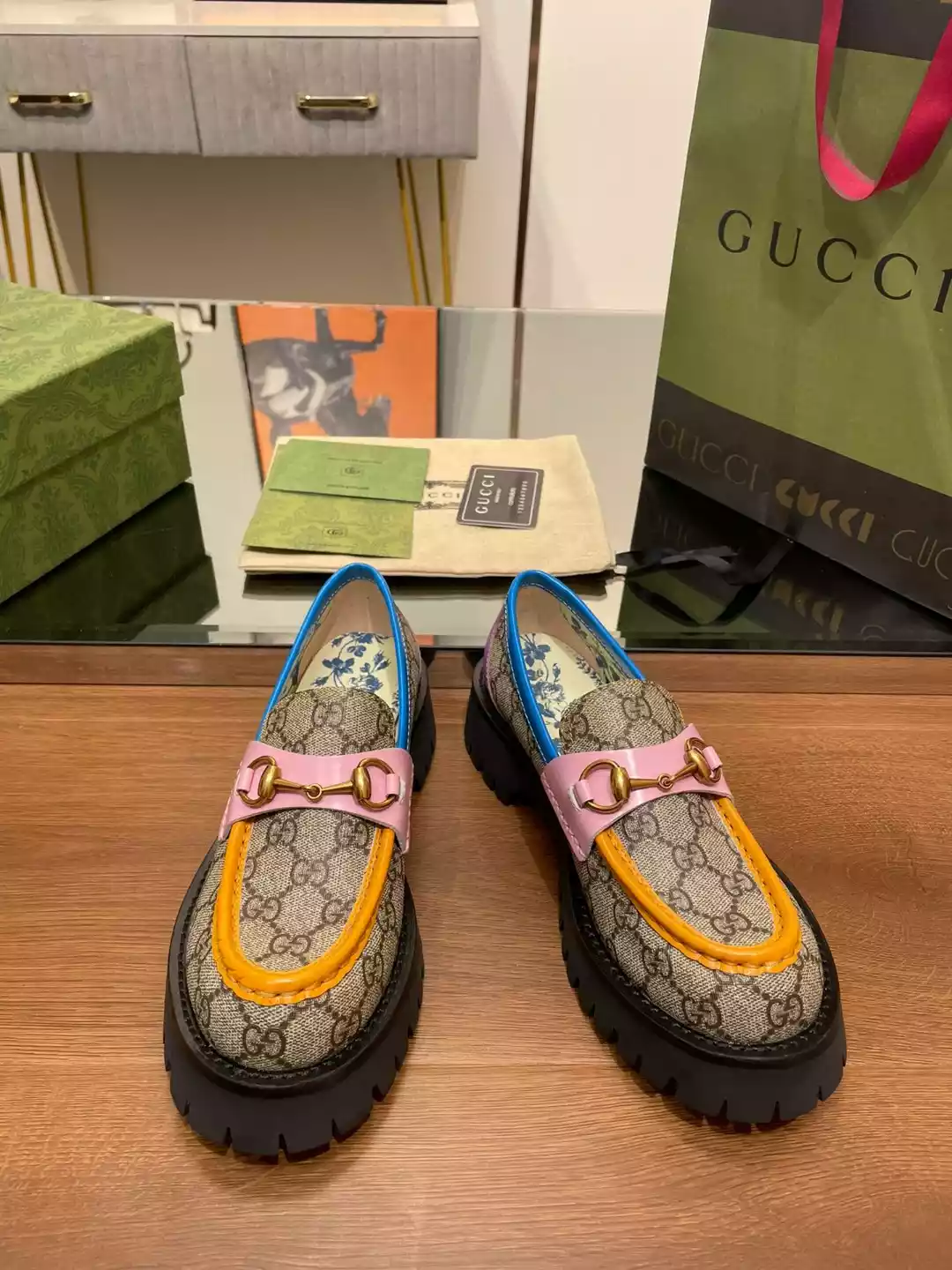 GG MONOGRAM-EMBELLISHED LOAFERS   LDG21