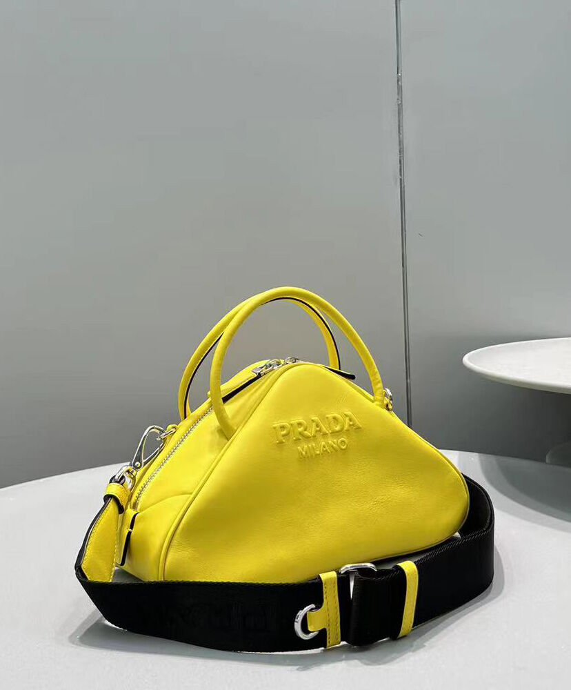 Prada Leather Prada Triangle Bag Yellow