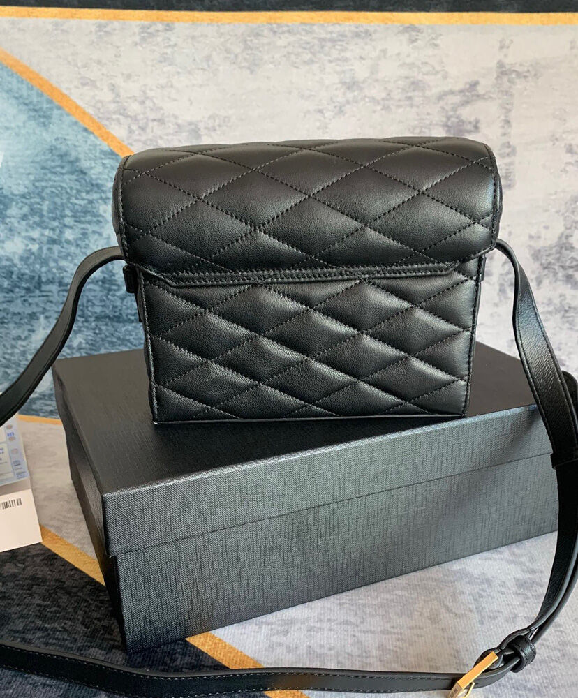 Saint Laurent June Box Bag In Quilted Lambskin Black