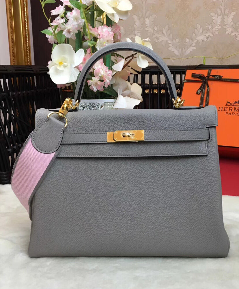 Hermes Kelly Bag 28 Togo Leather Gray