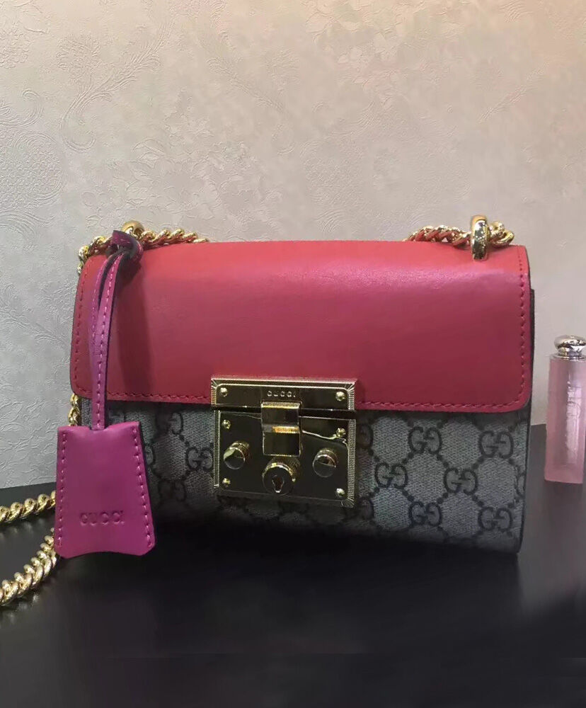 Gucci Padlock Small GG Shoulder Bag 409487 Peachblow