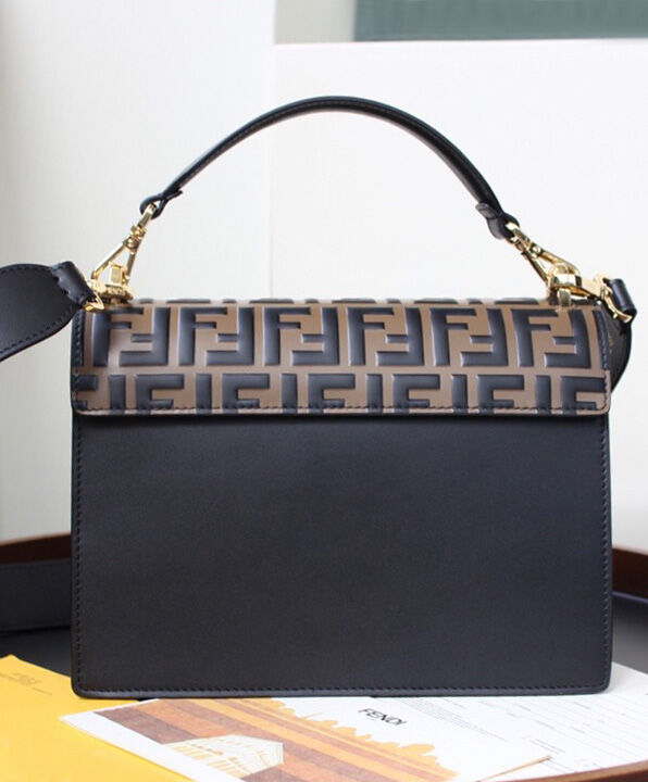 Fendi Kan I Leather Bag 8BT315 Coffee