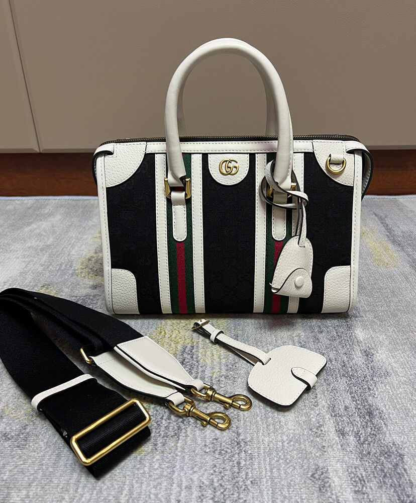 Gucci Small Canvas Top Handle Bag 715772 Cream