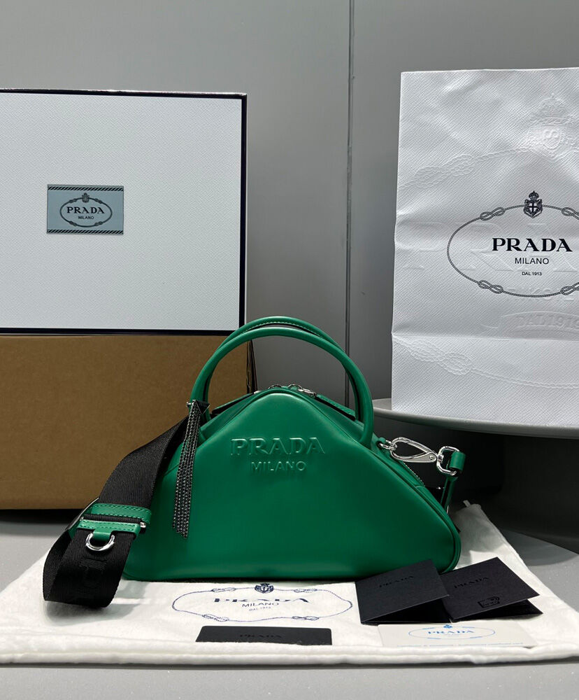 Prada Leather Prada Triangle Bag Green