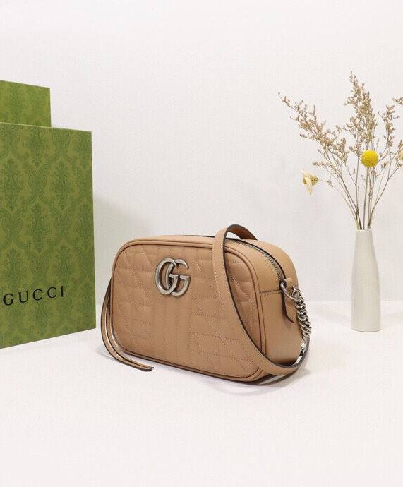 Gucci GG Marmont Small Shoulder Bag 447632 Apricot