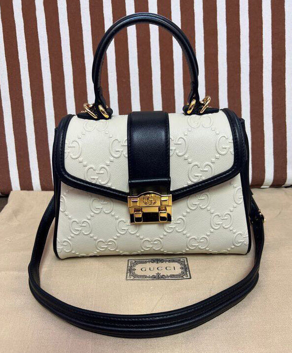Gucci Small GG Top Handle Bag 675791 Cream