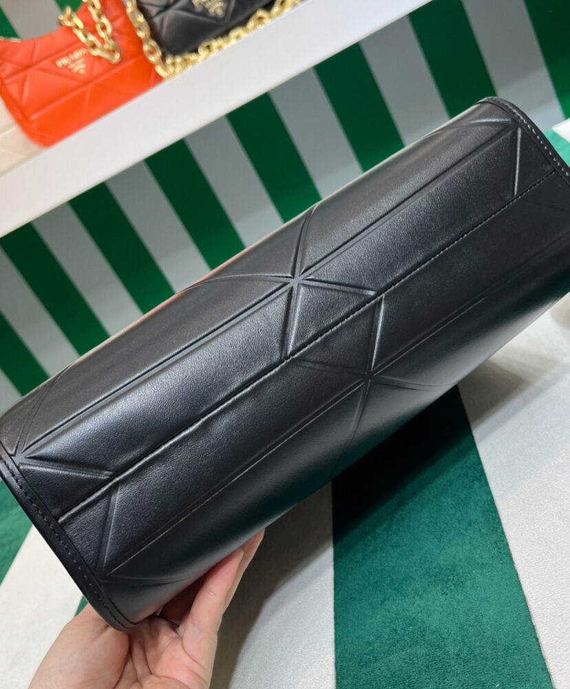 Prada Small leather Prada Symbole Bag With Topstitching 1BA379 Black