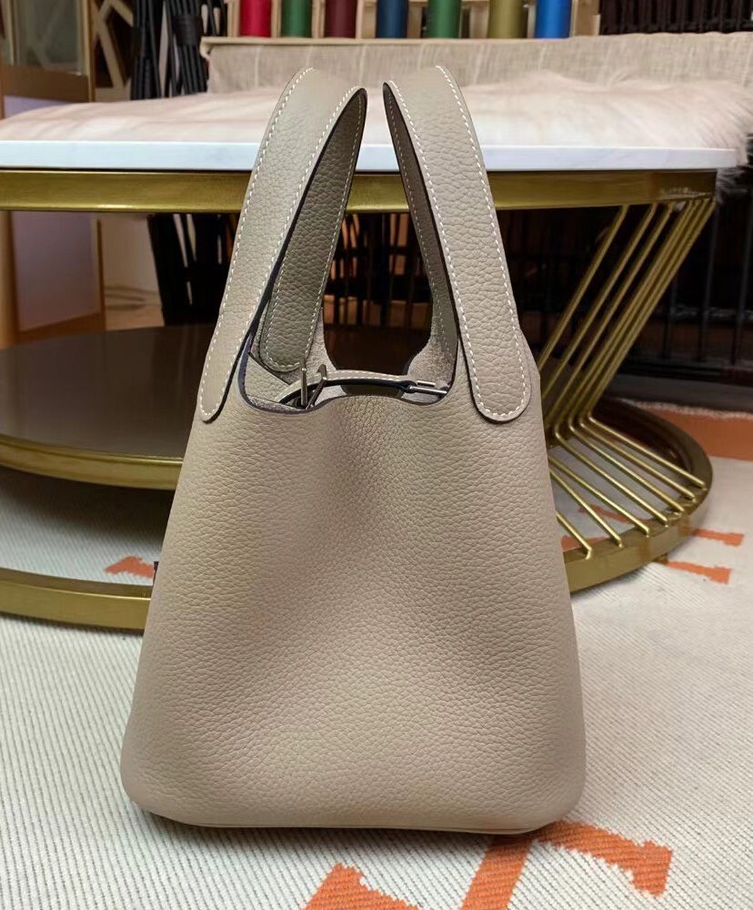 Hermes Picotin Lock Togo Bag 18cm Gray