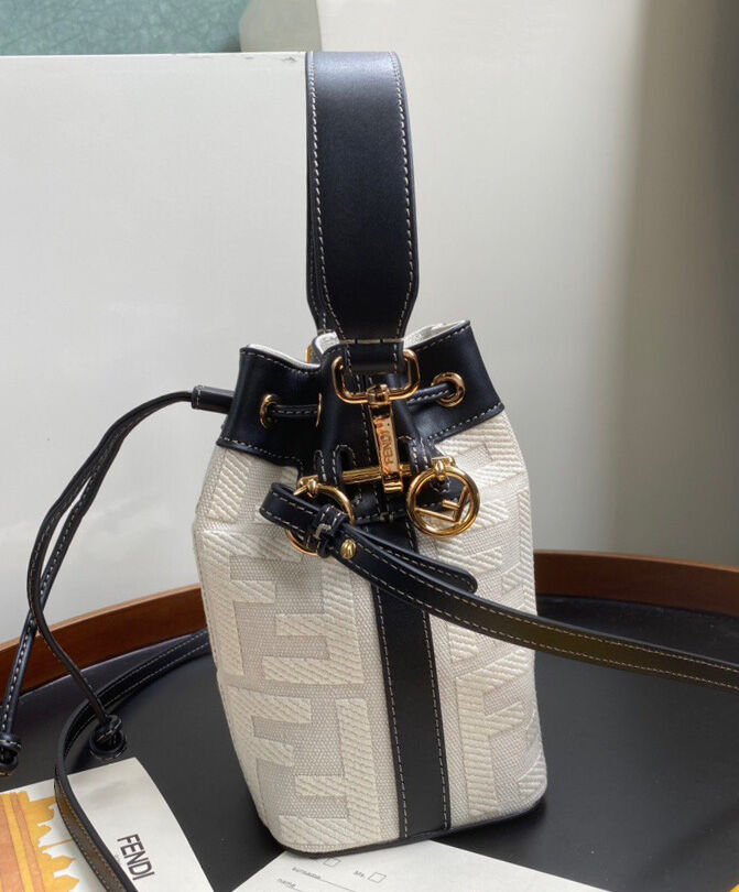 Fendi Mon Tresor Canvas Mini Bag 8BS010 Cream