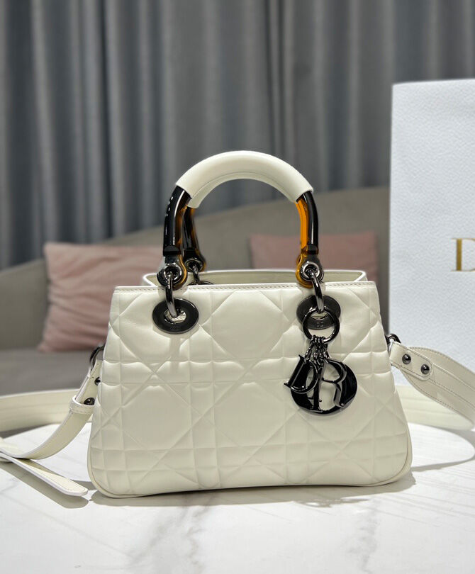 Christian Dior Small Lady 95.22 Bag Cream