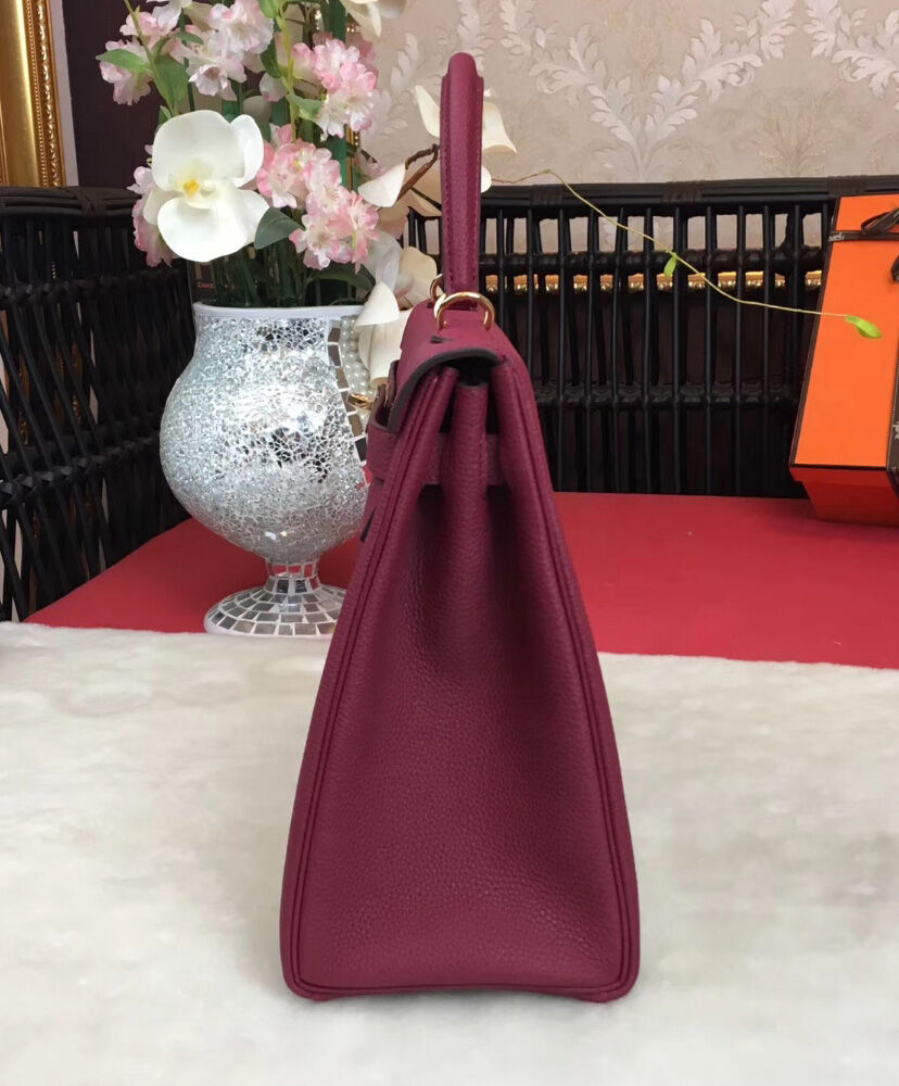 Hermes Kelly Bag 28 Togo Leather Mauve