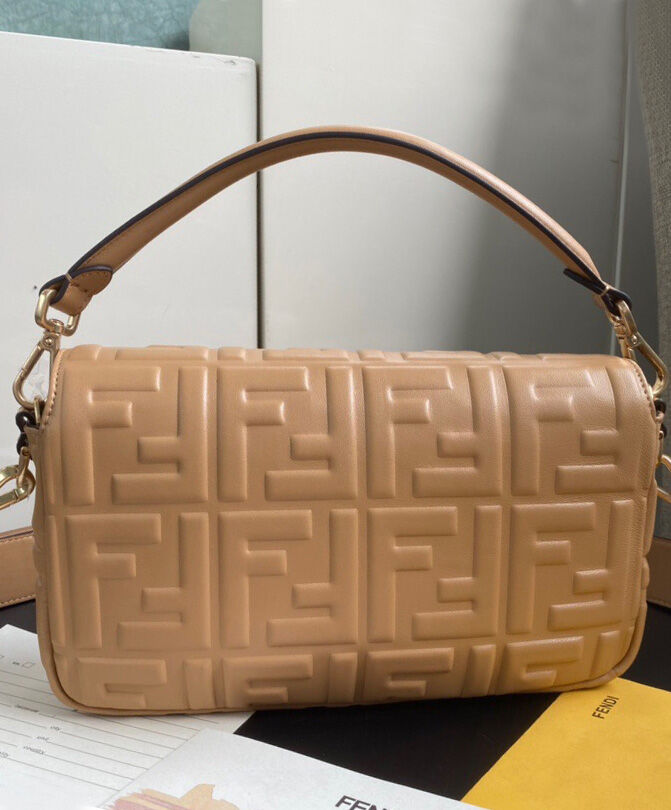 Fendi Baguette Leather Bag 8BR600 Apricot