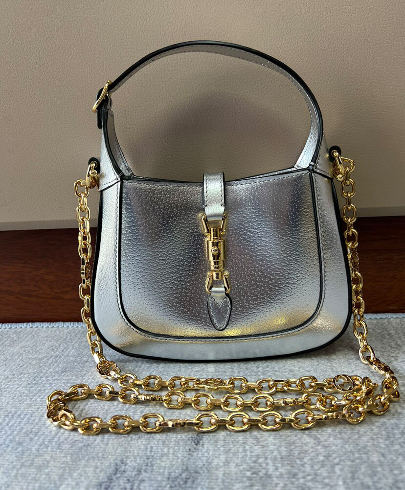 Gucci Jackie 1961 Lame Mini Bag Silver