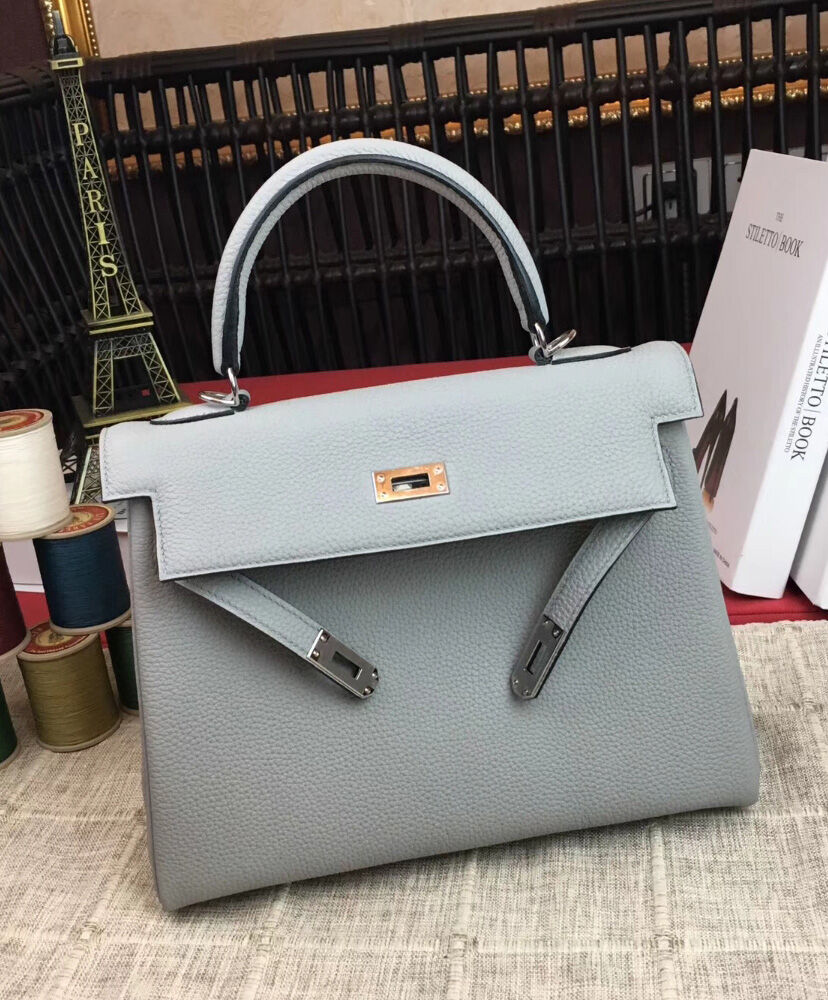 Hermes Kelly Bag 25 Togo Leather Light Blue