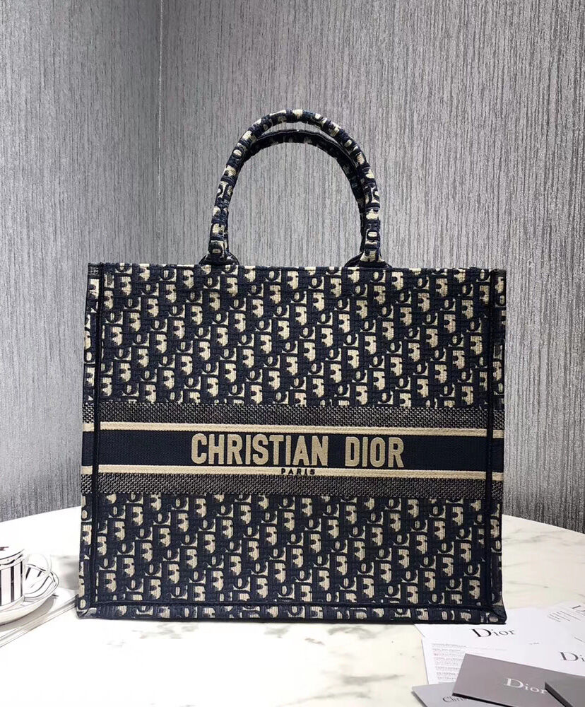 Christian Dior Book Tote bag M1286 Dark Blue