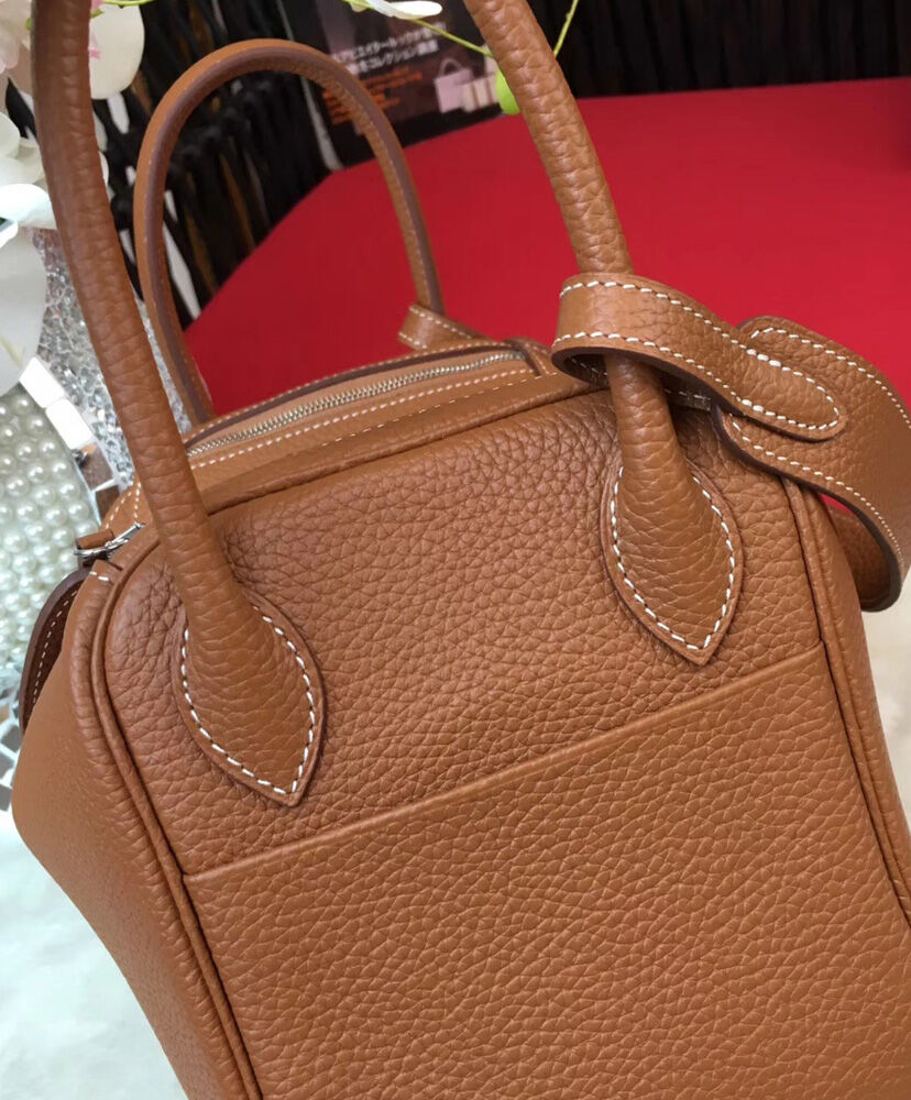 Hermes Linda Bag 26 Togo Leather Light Coffee