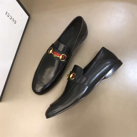 GUCCI 10MM LEATHER FOLDABLED LOAFERS W/ WEB   LDG017