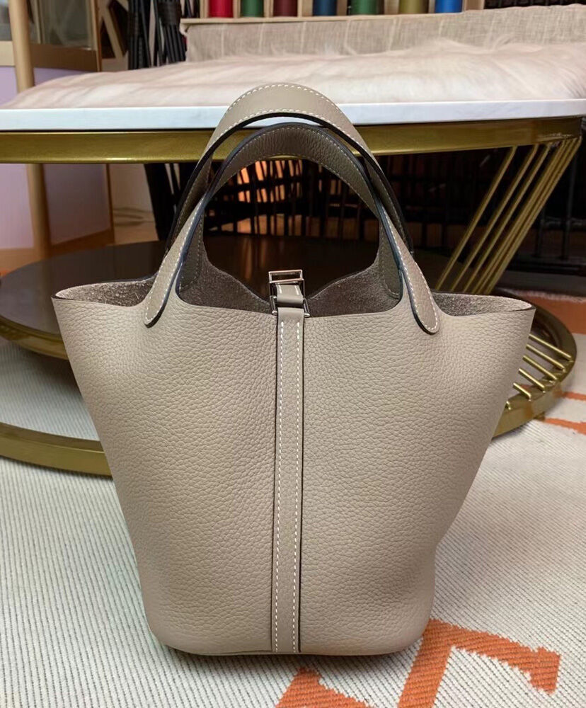 Hermes Picotin Lock Togo Bag 18cm Gray