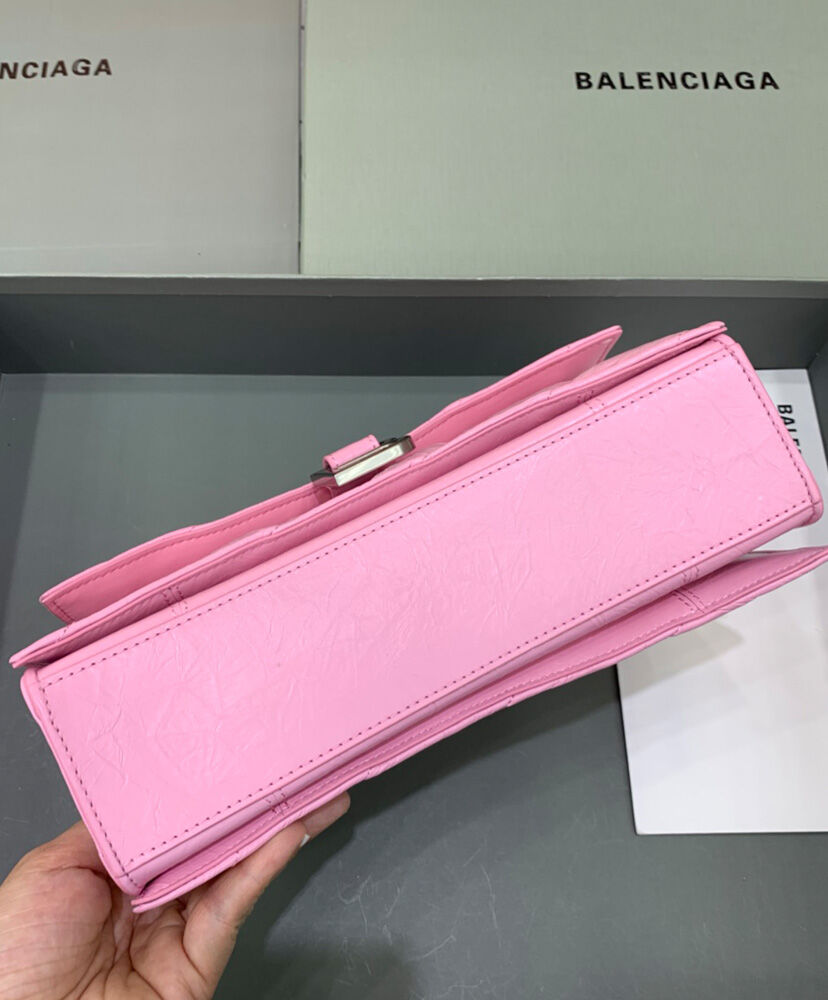 Balenciaga Crush Small Chain Bag Quilted Pink