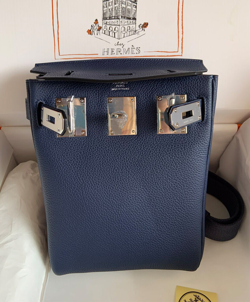 Hermes Hac a Dos PM Backpack H083589 Dark Blue