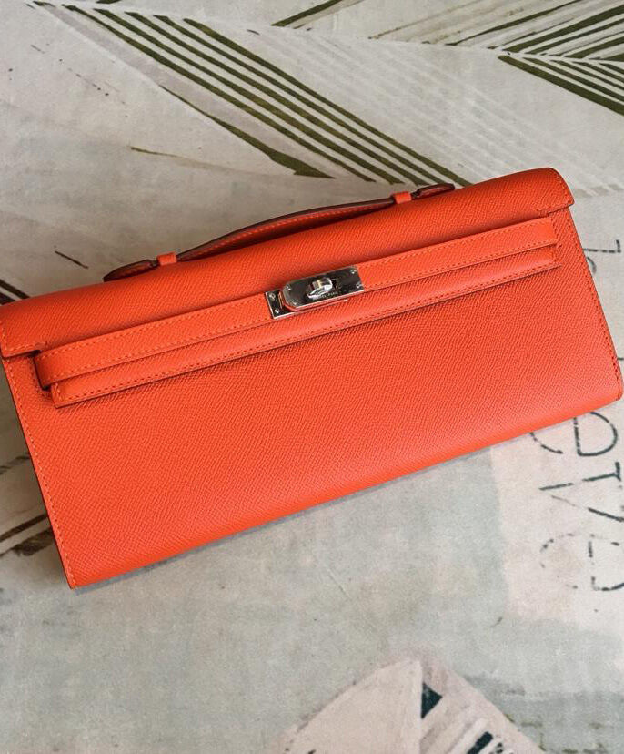 Hermes Kelly Cut Rouge H Orange