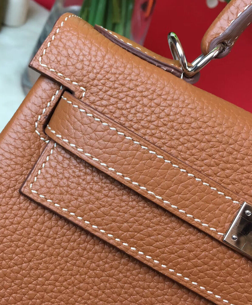 Hermes Kelly Bag 25 Togo Leather Light Coffee