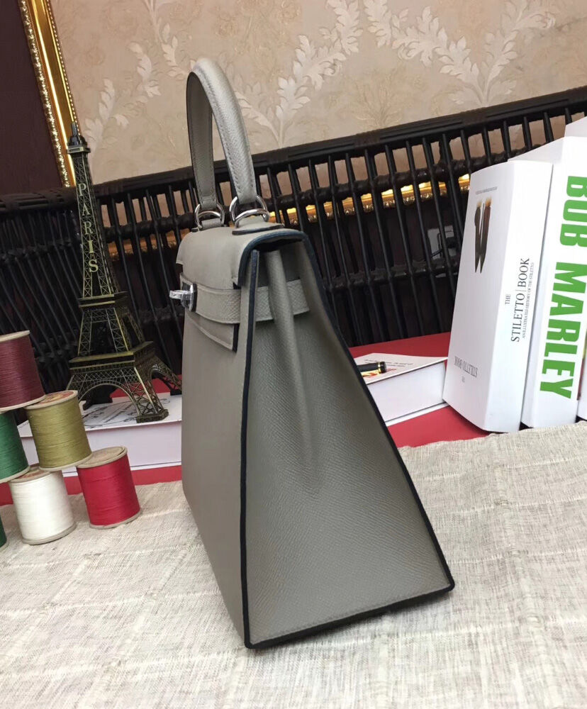 Hermes Kelly Bag 28 Epsom Leather Gray