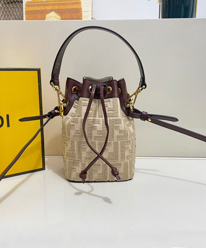 Fendi Mon Tresor Canvas Mini Bag 8BS010 Mauve