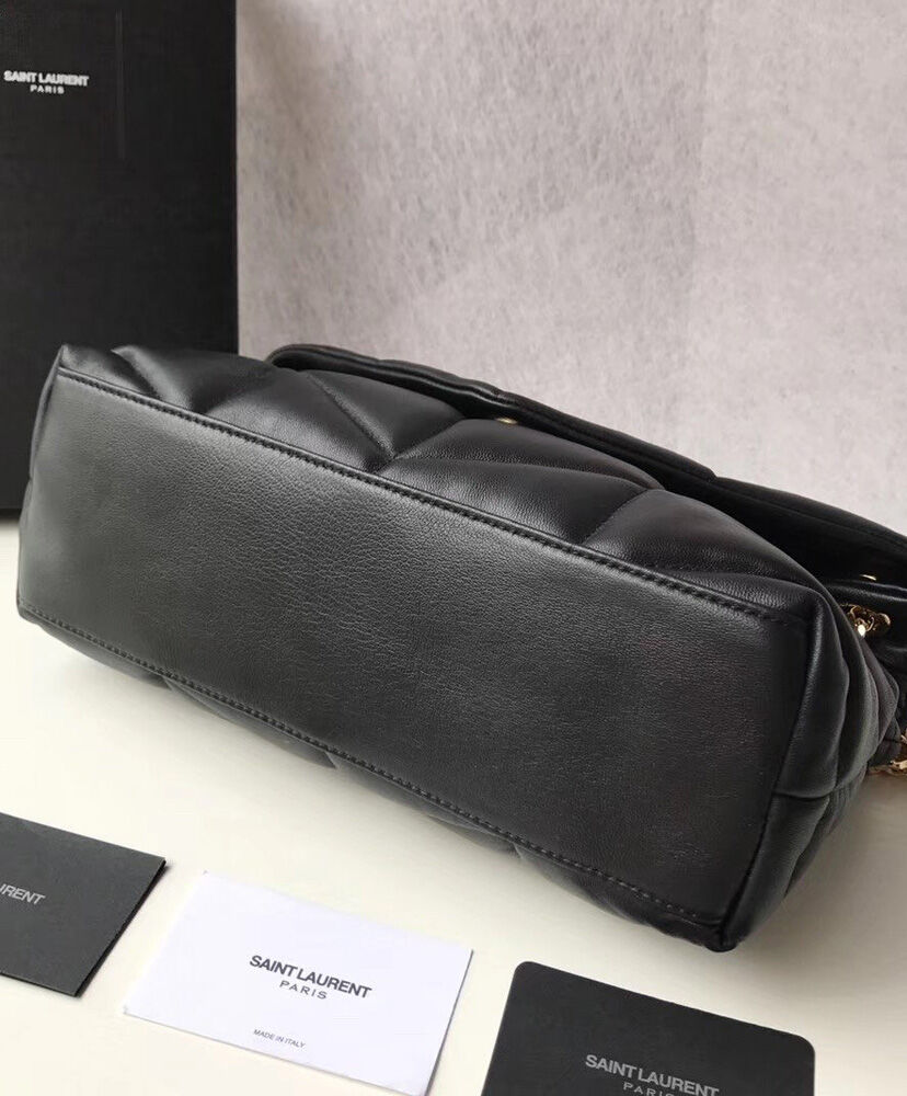 Saint Laurent Loulou Puffer Small Bag In Quilted Lambskin Black