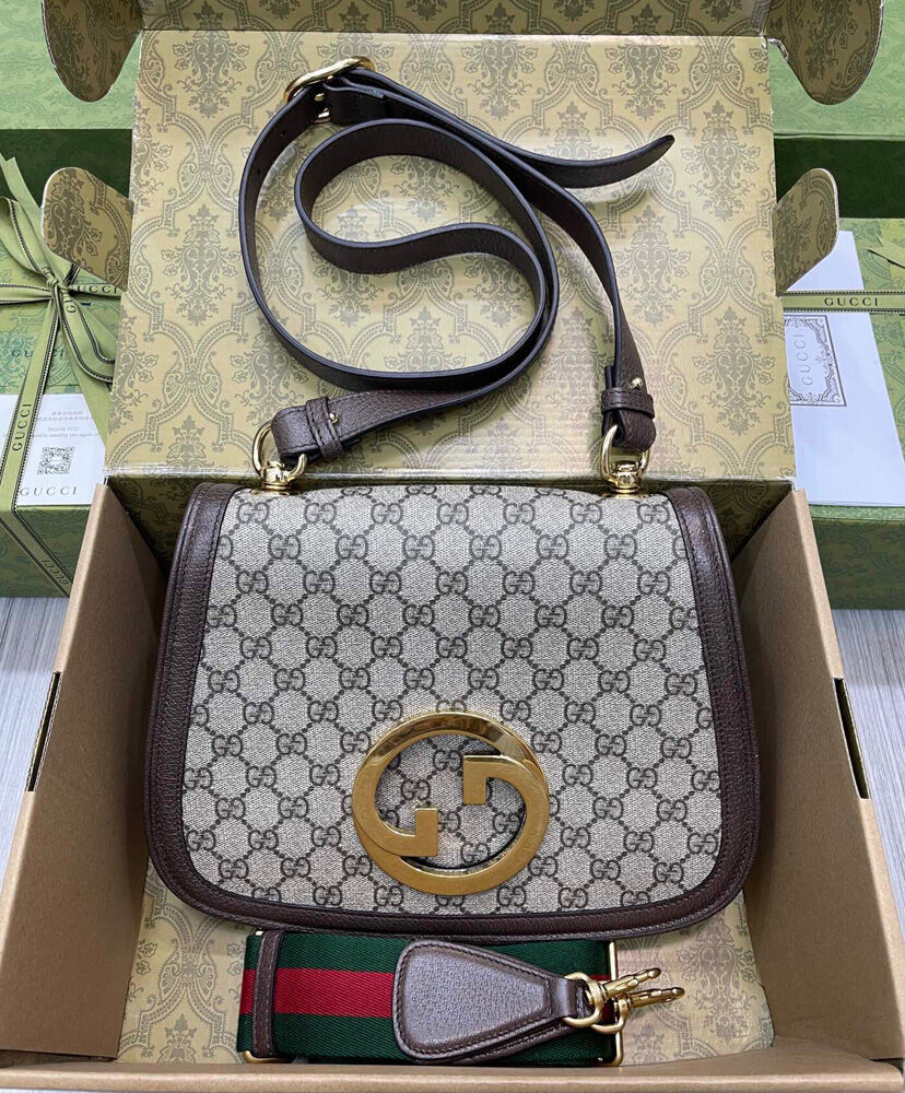 Gucci Medium Shoulder Bag With Round Interlocking G 699210 Dark Coffee