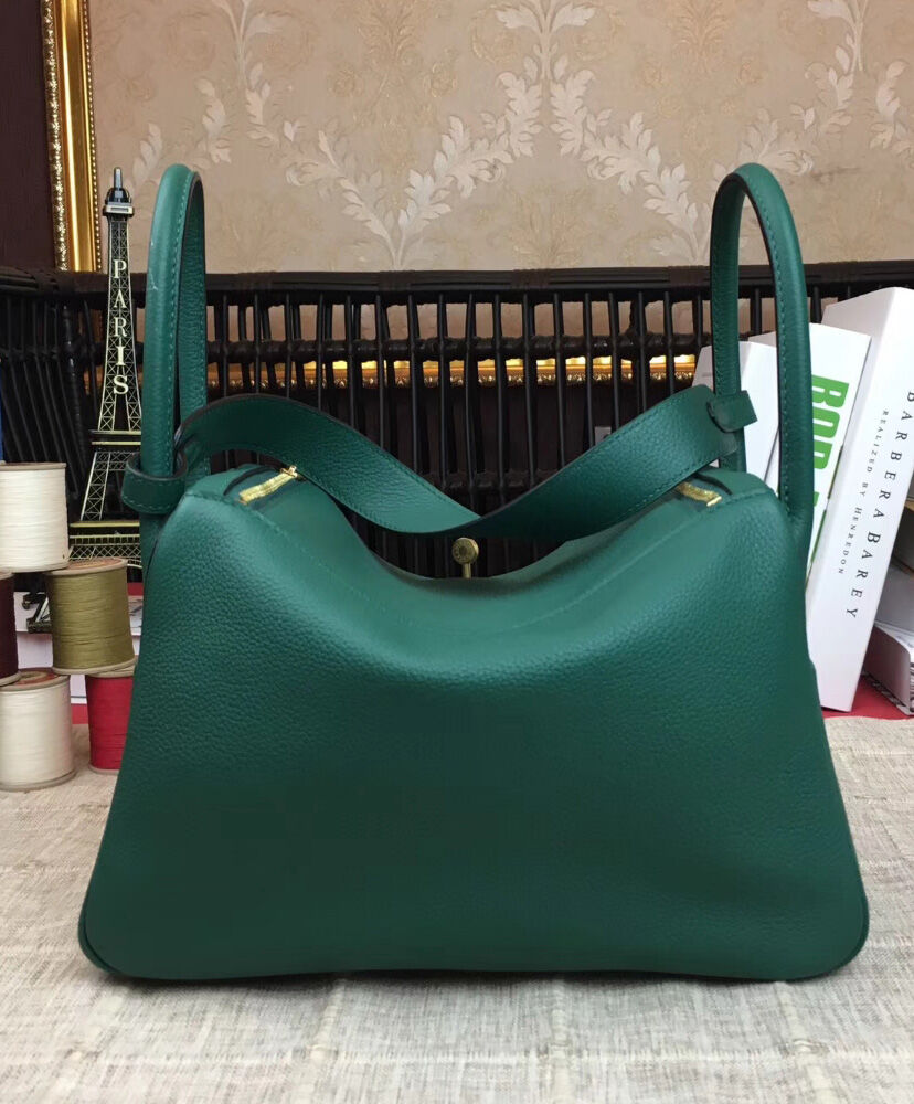 Hermes Linda Bag 30 Togo Leather Green