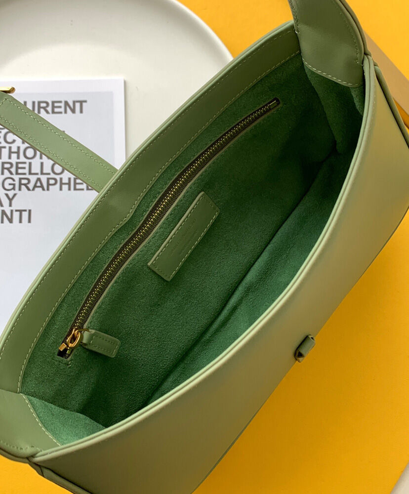 Saint Laurent Le 5 A 7 Hobo Bag In Smooth Leather Green