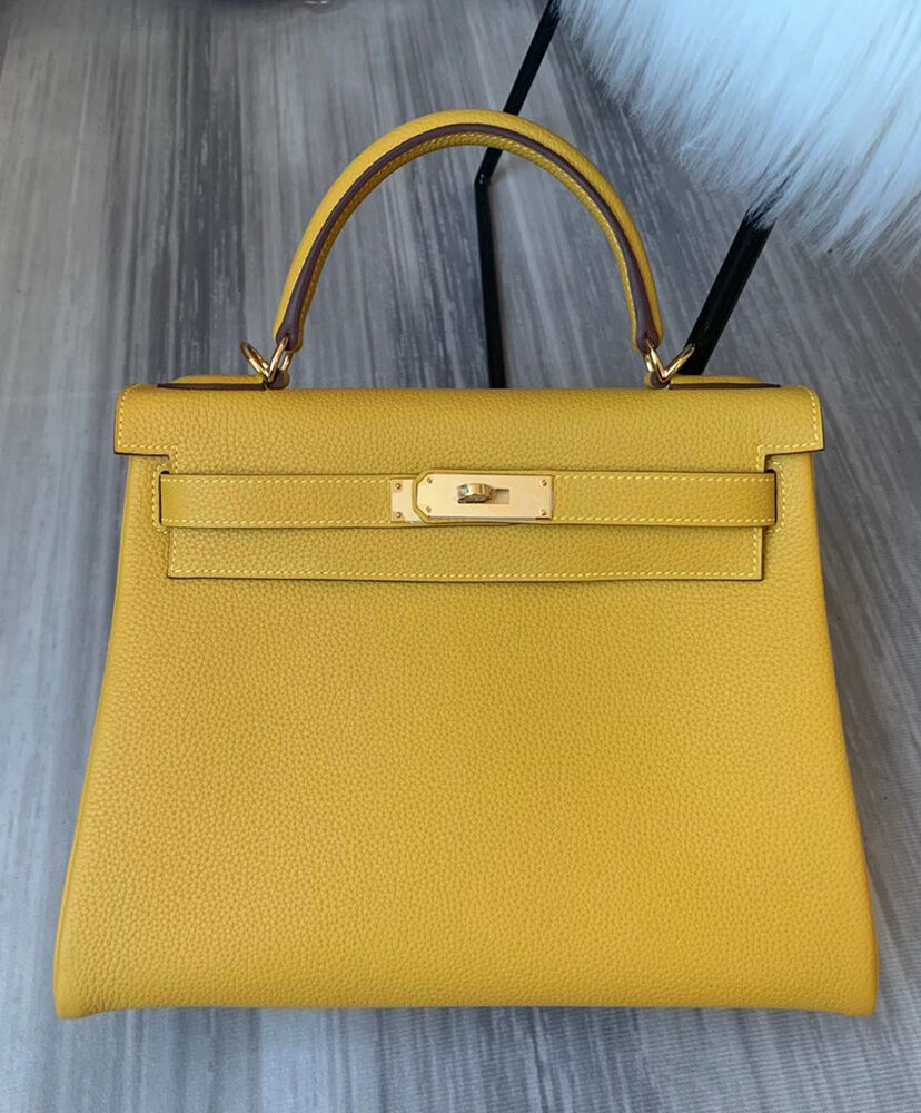 Hermes Kelly Bag 28 Togo Leather Yellow